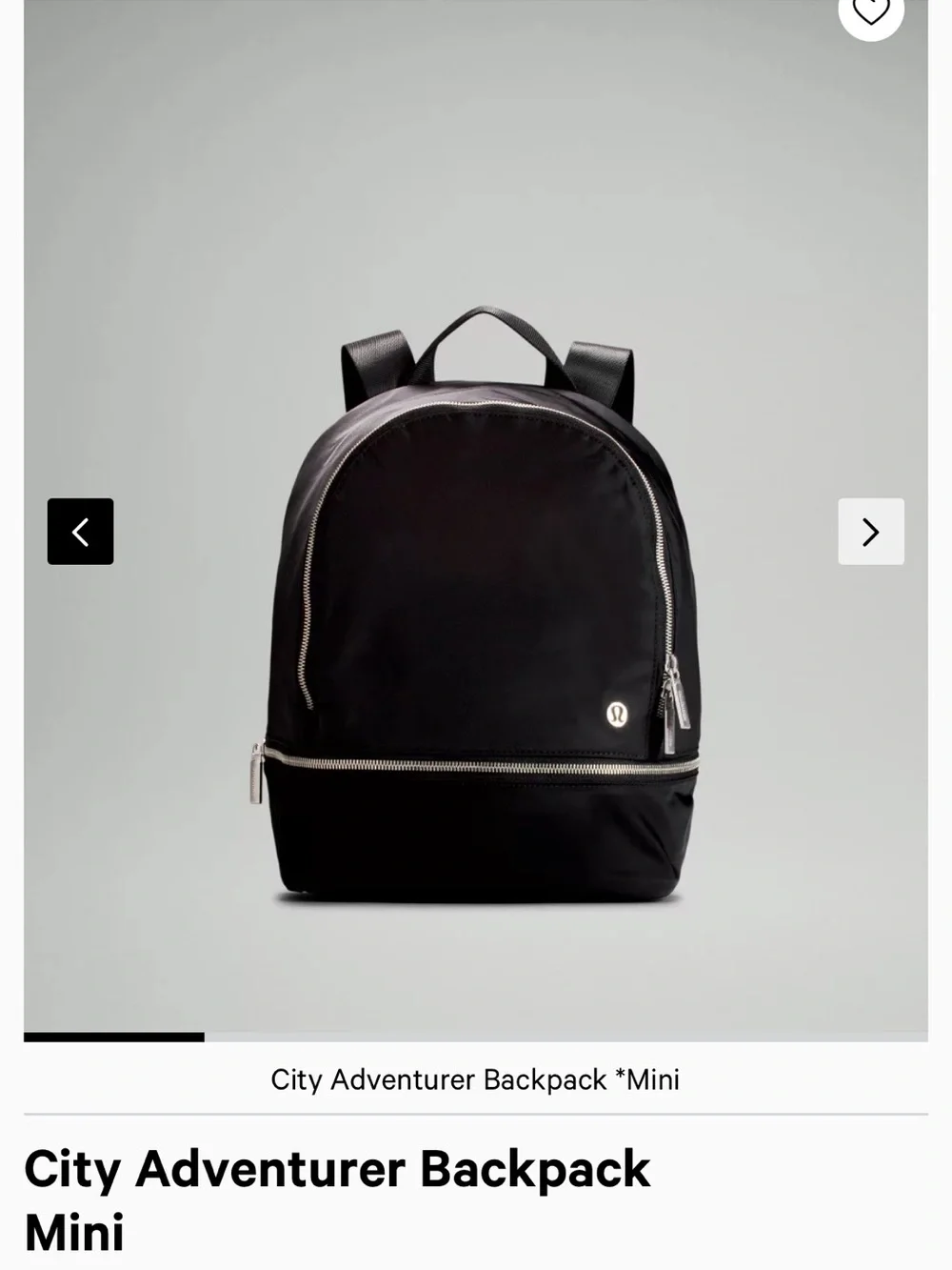 Lululemon City Adventurer Mini Black Nylon Backpack